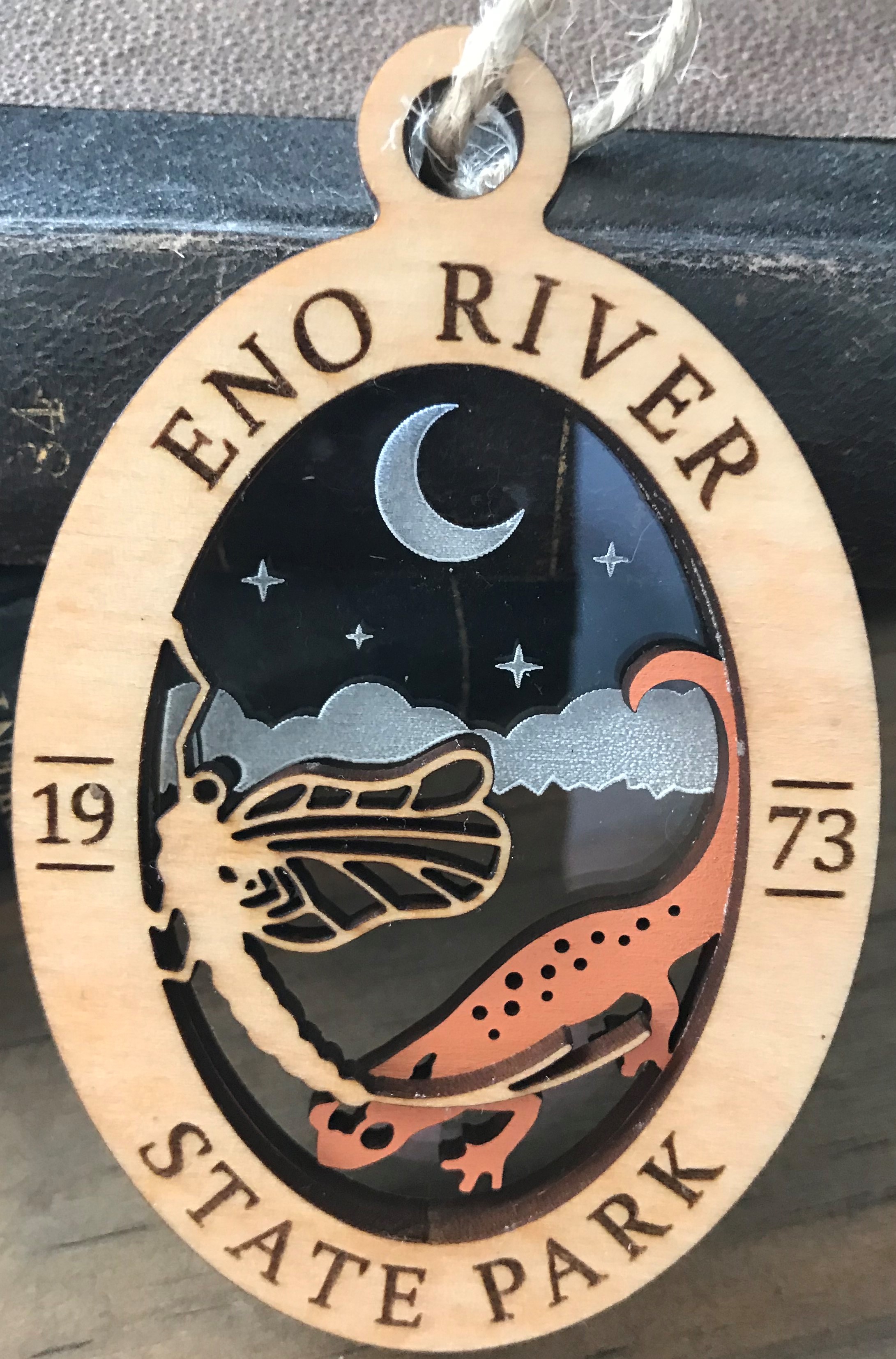 Eno River State Park Salamander Ornament-ENRI wood